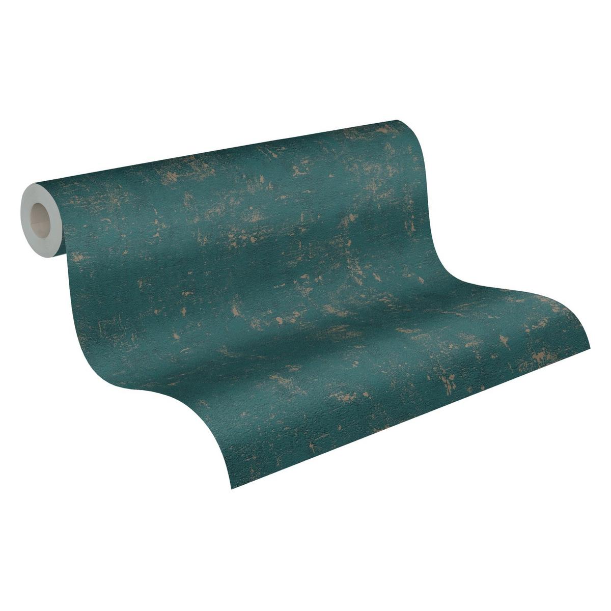 VLIESTAPETE Petrol 53/1005 cm - Petrol, Textil (53/1cm) - KUNSTLOFT