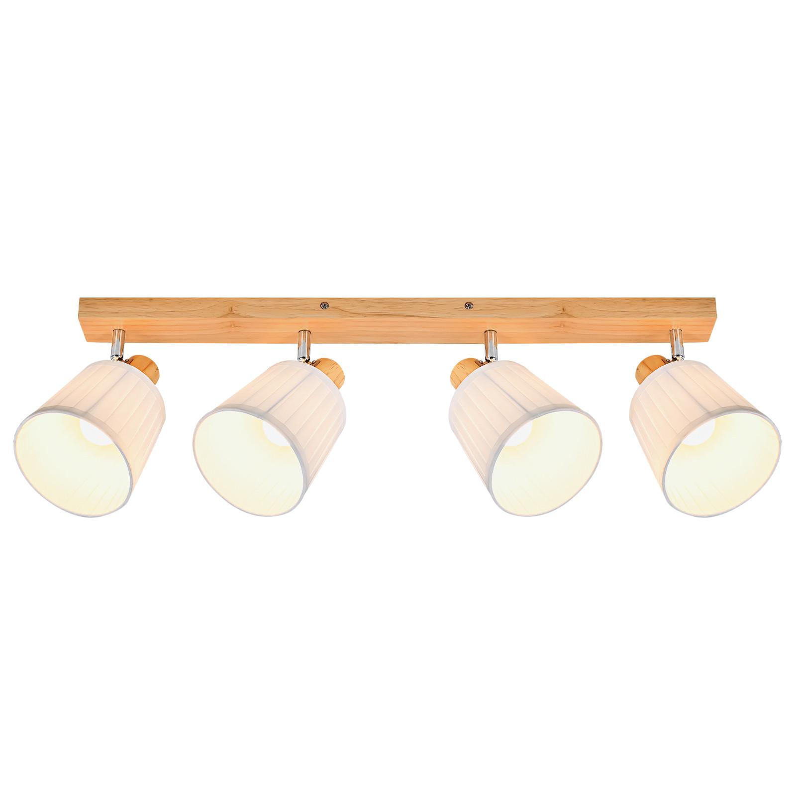 DECKENSTRAHLER Fyrith 66.5/13/19 cm - Weiß/Braun, Holz/Textil (66.5/13/19cm) - ZMH