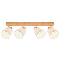 DECKENSTRAHLER Fyrith 66.5/13/19 cm - Weiß/Braun, Holz/Textil (66.5/13/19cm) - ZMH