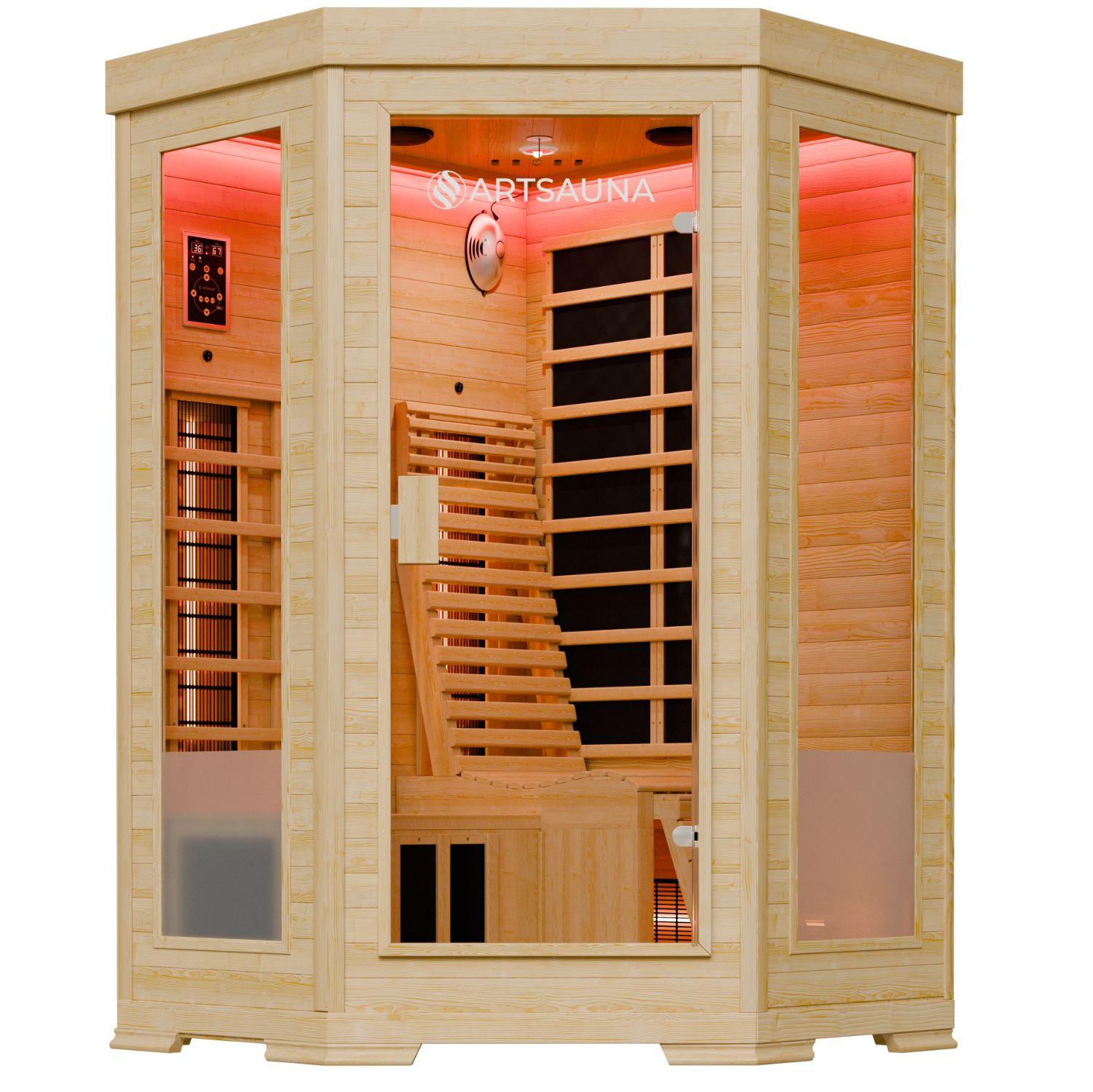 INFRAROTKABINE Aalborg mit Dual Technologie & Hemlockholz - Naturfarben, Holz (120/190/120cm) - Artsauna