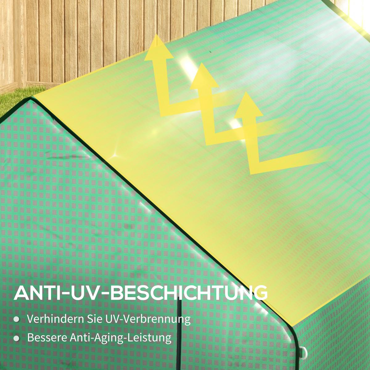 PE-FOLIE für Tunnelgewächshaus, Grün 140 x 213 x 190 cm - Grün, Kunststoff (213/190/140cm) - Outsunny