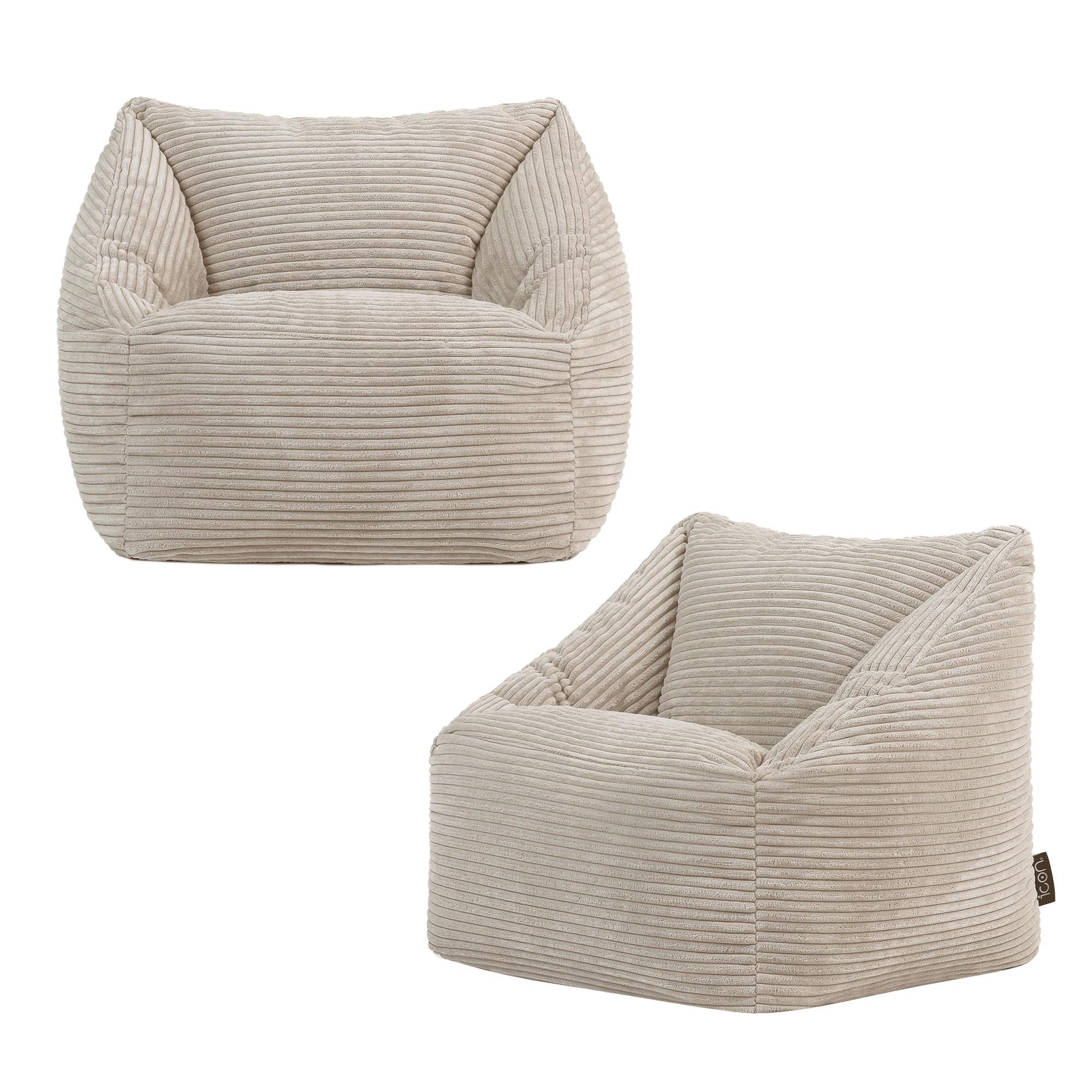 SITZSACK Flauschig für Kinder 2-tlg. - Beige, Textil (55/44/55cm) - icon