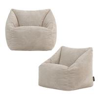 SITZSACK Flauschig für Kinder 2-tlg. - Beige, Textil (55/44/55cm) - icon