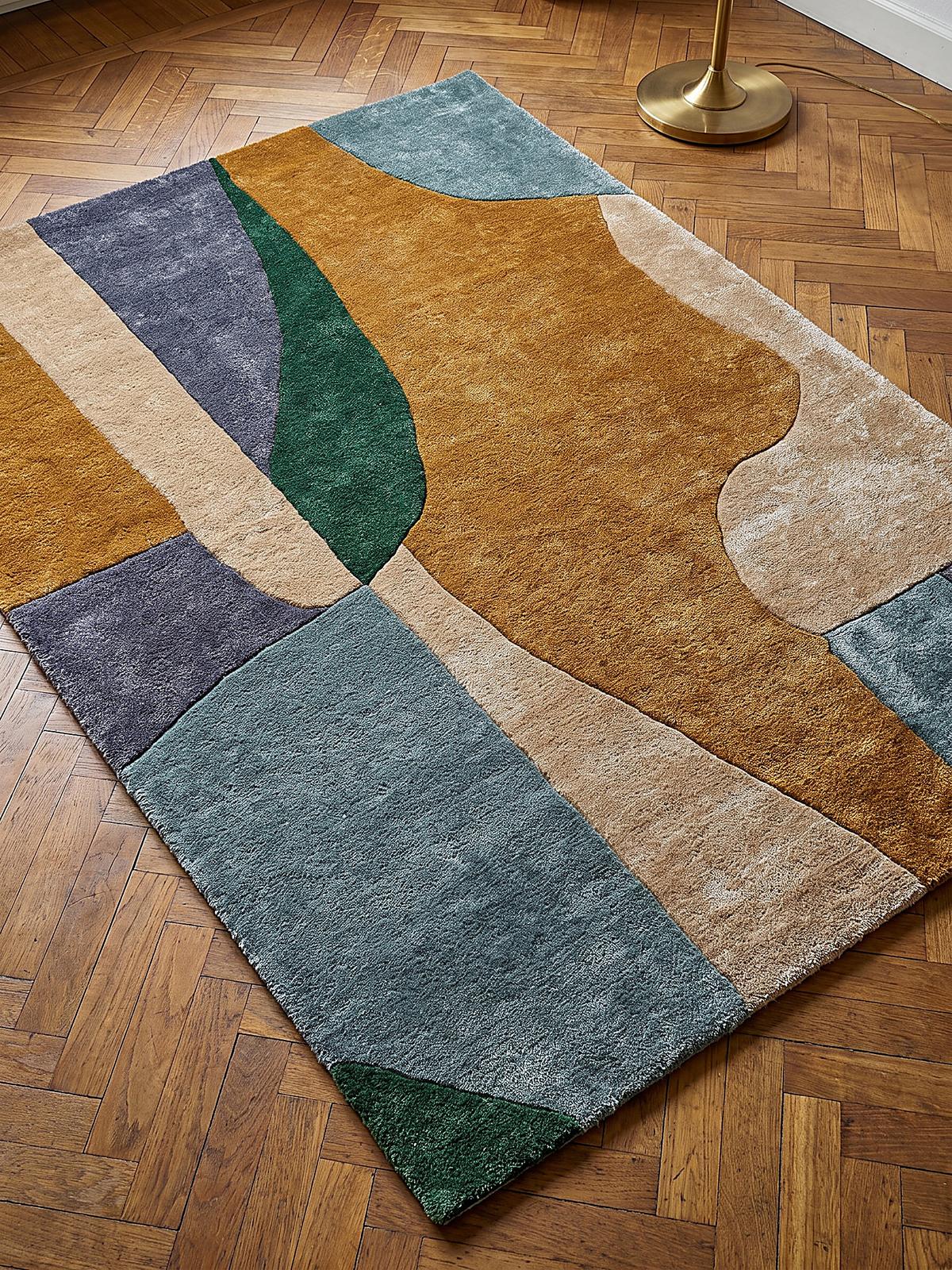 KURZFLORTEPPICH handgetuftet SKERNE, Farbflächen, Multi, 140 x 200 cm - Multicolor, Textil (140/200cm) - KADIMA DESIGN