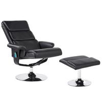 MASSAGESTUHL mit Fußstütze Kunstleder Schwarz Legend - Schwarz, Kunststoff (76/100/78cm) - Beliani