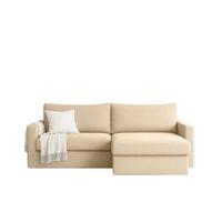 ECKSOFA Bendik In Faro - Creme, Holzwerkstoff/Textil (224/140cm) - Fun Möbel