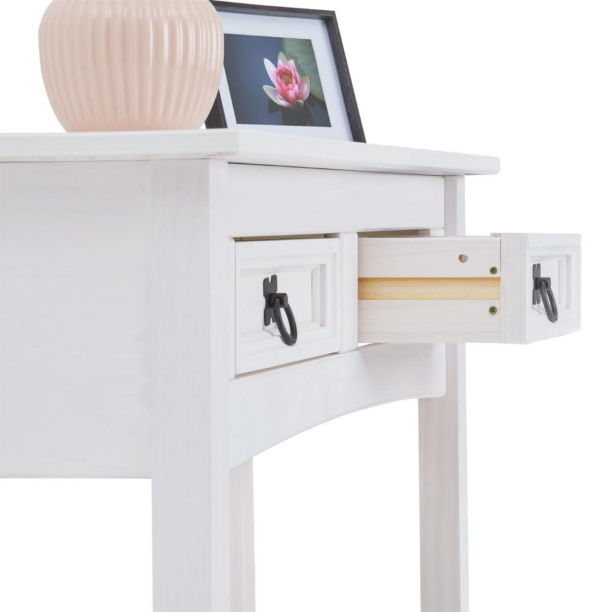 KONSOLENTISCH CAMPO weiß/braun - Weiß/Braun, Holz (32/88/73cm) - CARO-Möbel
