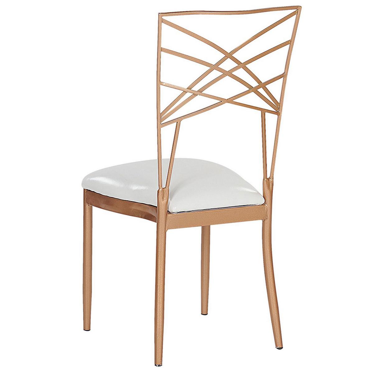 ESSZIMMERSTUHL 2er-Set Metall Roségold Girard - Roségold, Textil/Metall (41/91/42cm) - Beliani