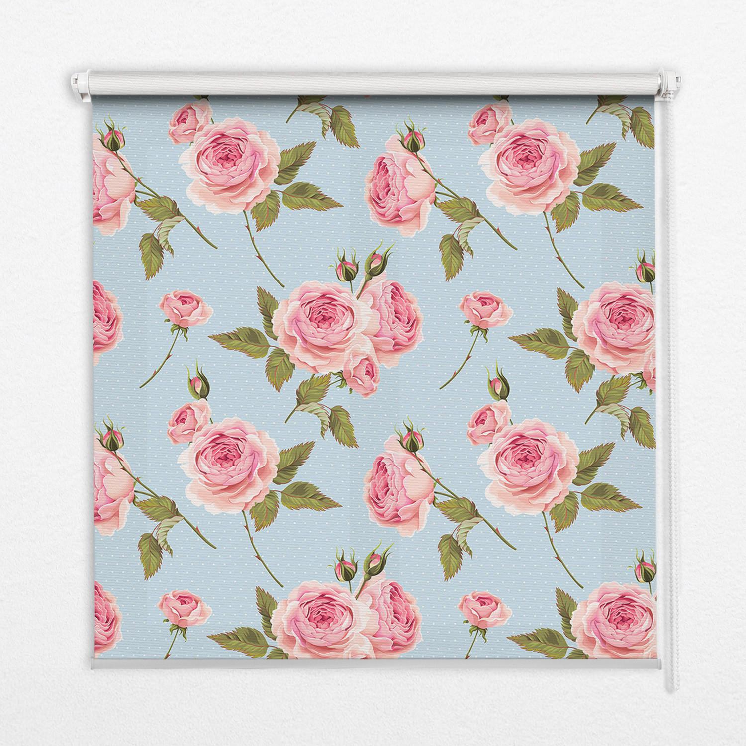 INNENROLLO - Fensterrollo - Rollo - 60x40 cm - Rosen - Pink, Kunststoff (60/140/0.5cm) - TULUP