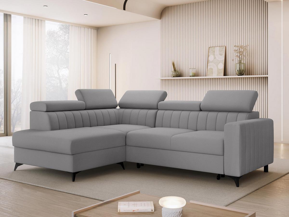 ECKSOFA Milano 2RRLXP, Seite: Links LXP+R+2R - Hellgrau, Holz/Textil (249/195cm) - MIRJAN24