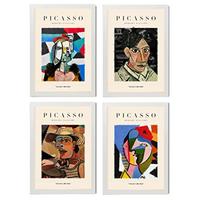 POSTER Set mit 4 Picassos Identifikationskollektion A4 Weißer Rahmen - Weiß, Papier (29.7/3cm) - Nacnic