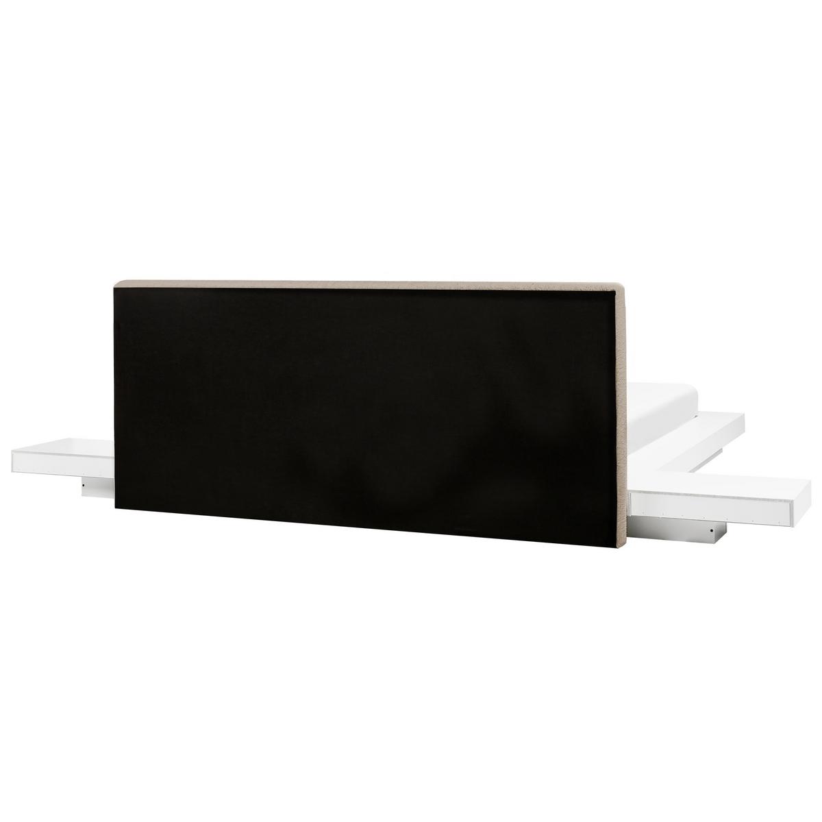 BETT mit LED 160/200 cm MDF-Platte Taupe Zen - Taupe, Holzwerkstoff (160/200cm) - Beliani