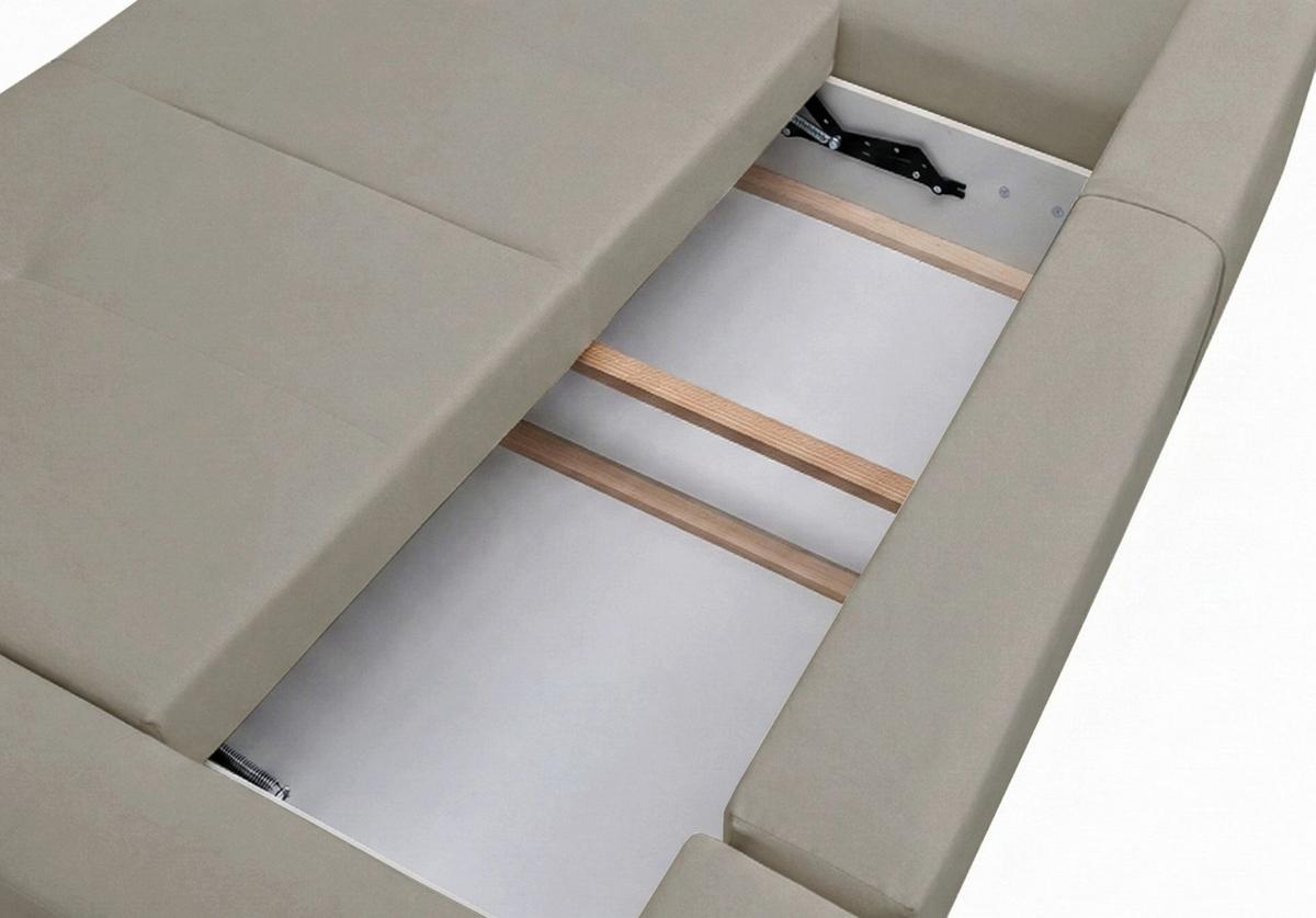 WOHNLANDSCHAFT Olido Beiger Samt - Beige/Schwarz, Kunststoff/Textil (315/82/150cm) - Selsey