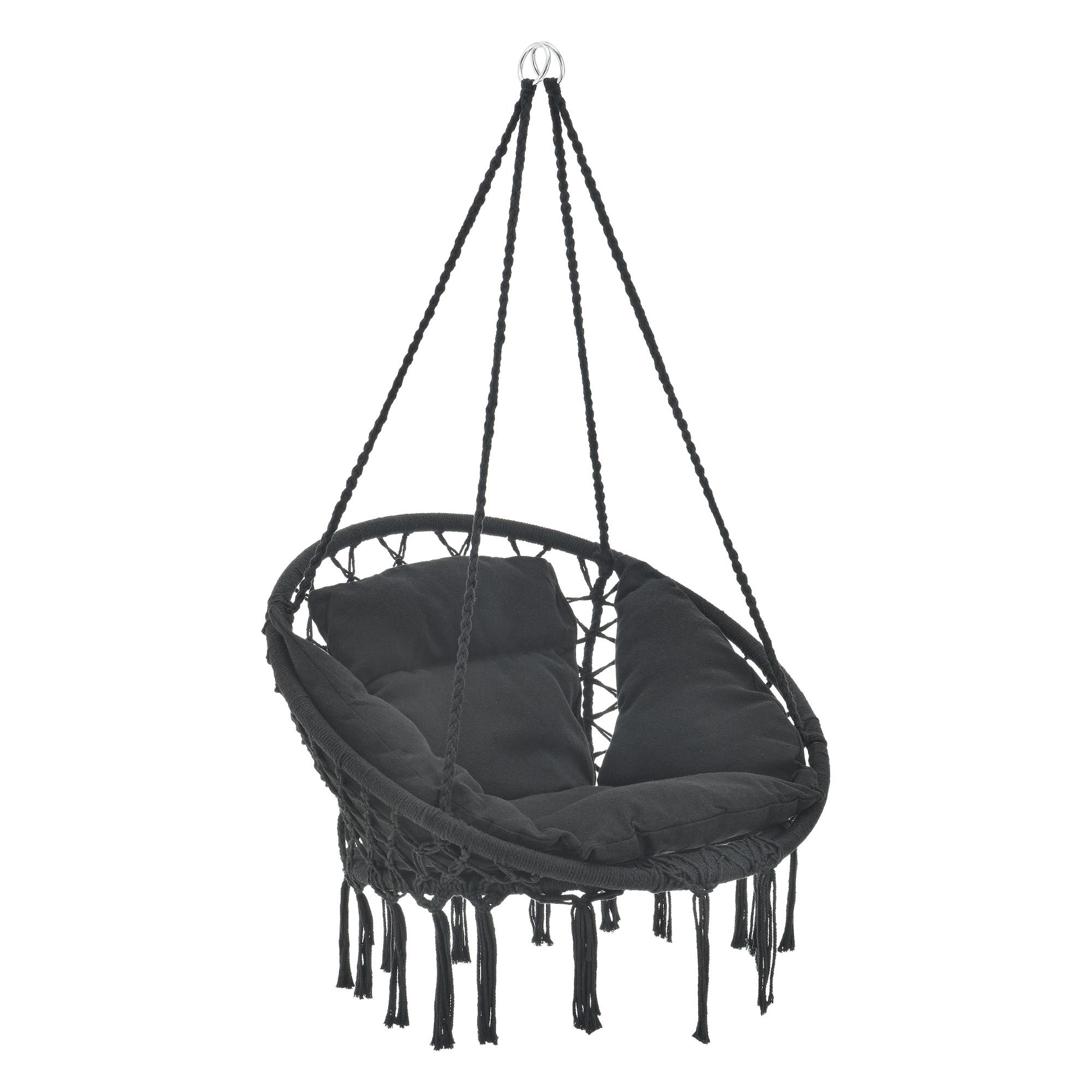 HÄNGESESSEL Kailua - Schwarz, Textil (80/135/80cm) - casa.pro