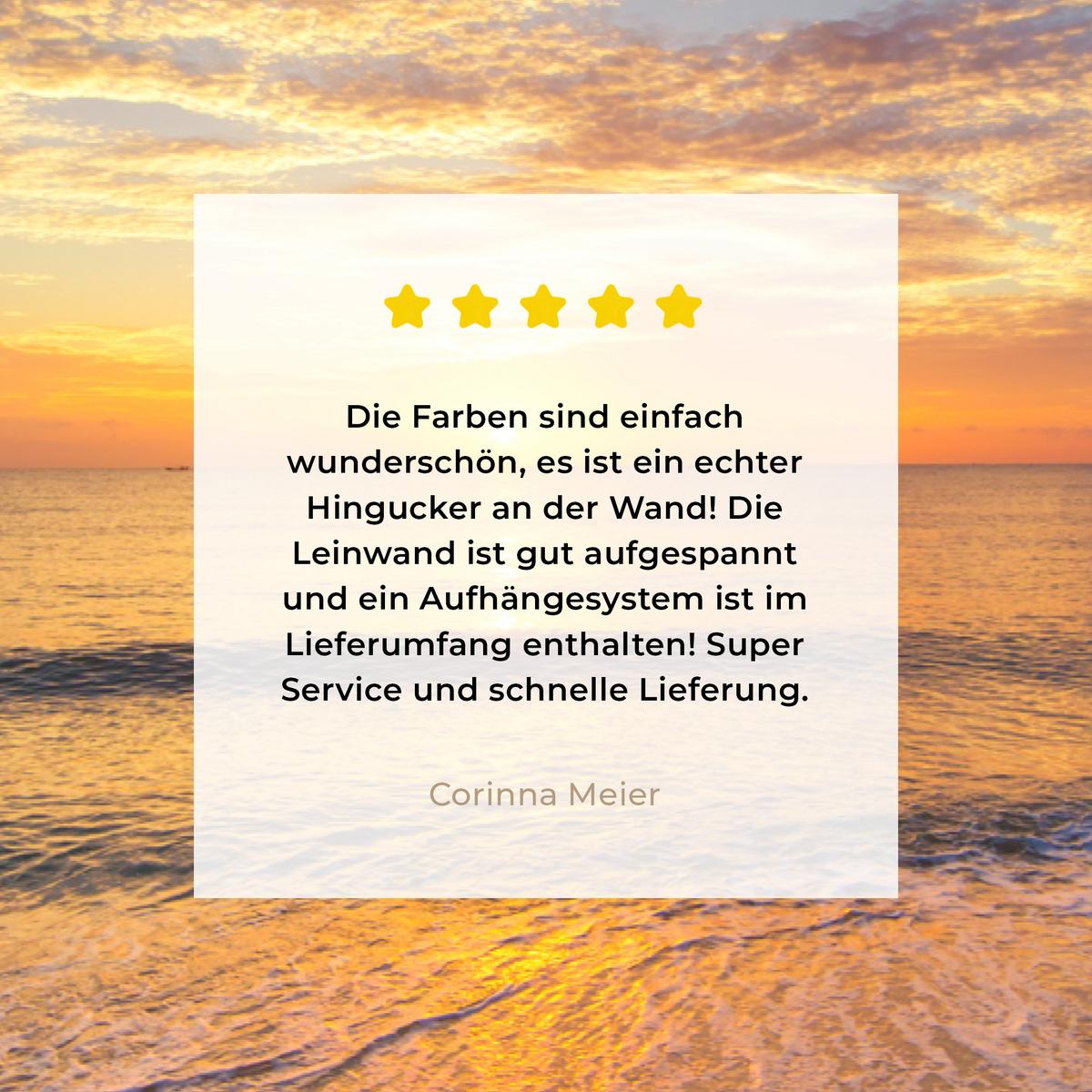 LEINWANDBILD Strand - Sonnenuntergang - Meer Gemälde 60x40 cm - Gelb, Textil (60/40cm) - MuchoWow