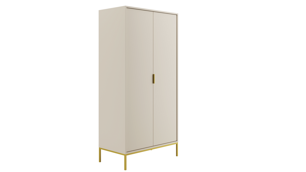 DREHTÜRENSCHRANK Austin - Kaschmir/Goldfarben, Holzwerkstoff (55/205/100cm) - RAUMHIRSCH FURNITURE