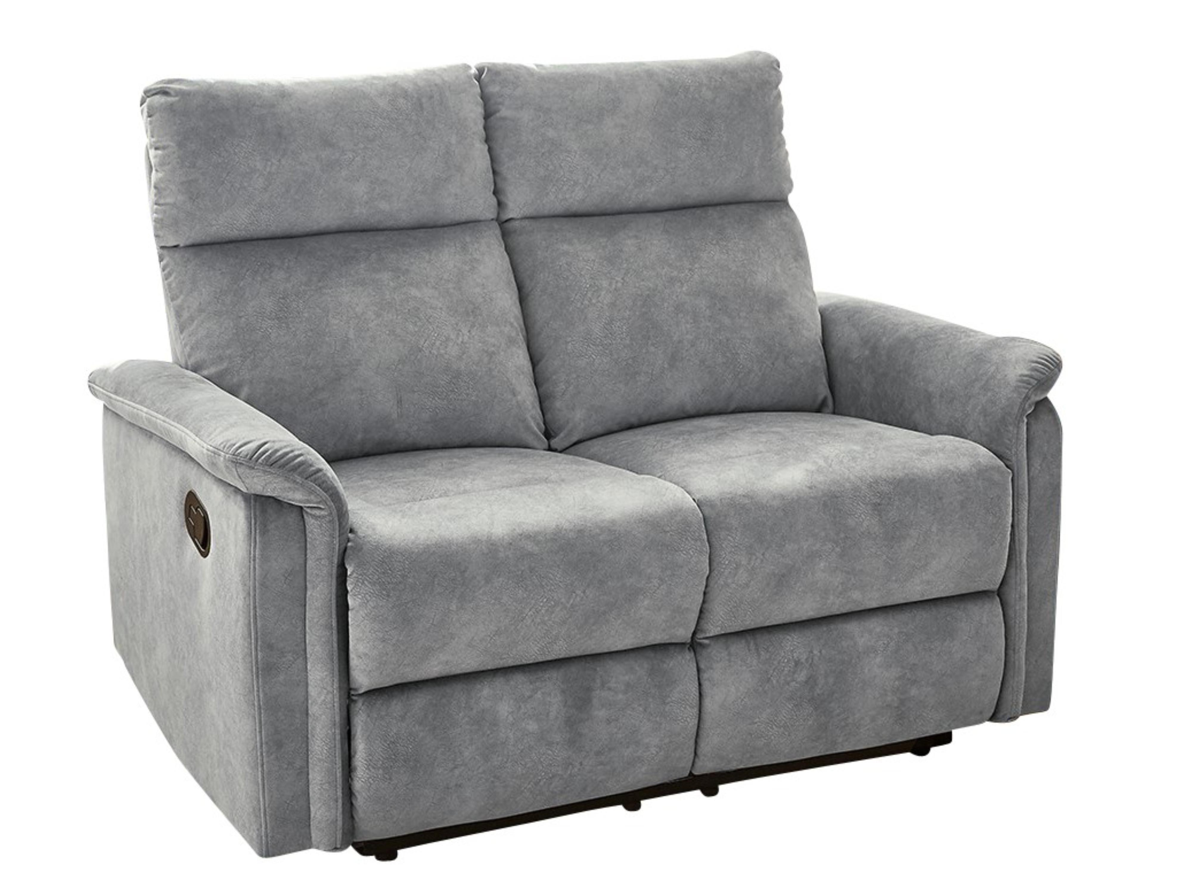 2-SITZER-RELAXSOFA Federkern, Liegefunktion verstellbar durch halbautomatische Relaxfunktion B130/T90/H100 cm, Velours Vintage Grau / 15127 - Hellgrau/Schwarz, Textil (130/100/90cm) - luma-home