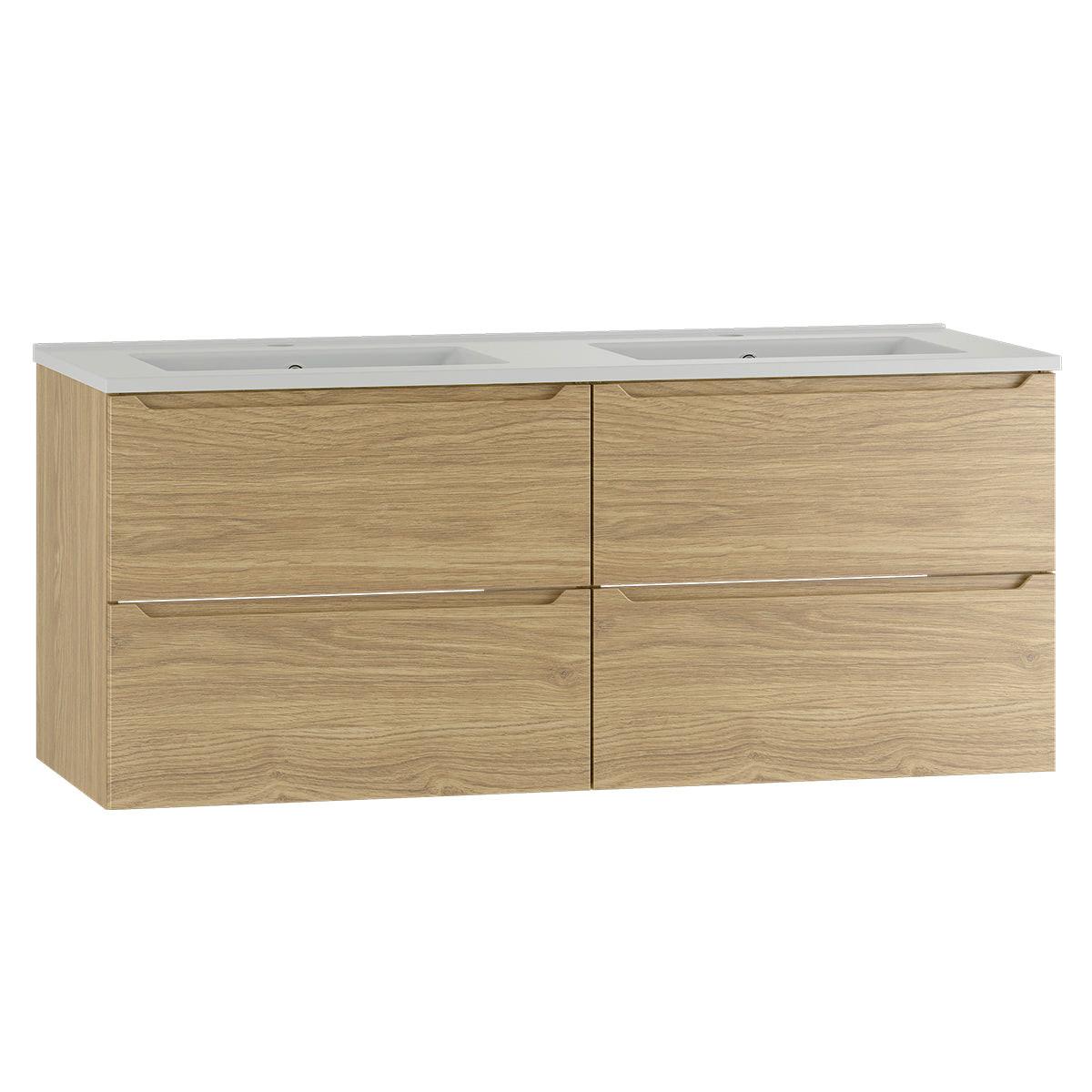 DOPPELWASCHTISCH 120cm Viggo Holz - Braun, Holzwerkstoff (120/50/45.8cm) - Petits-meubles