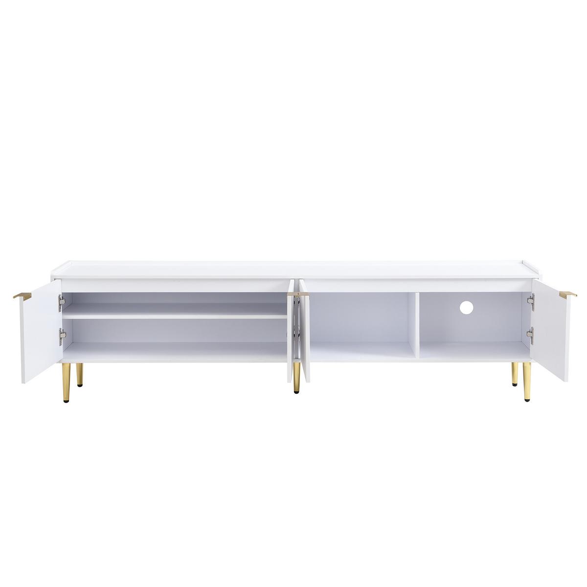 TV-LOWBOARD 170 cm in Weiß & Gold Design - Braun, Holzwerkstoff (170/48/35cm) - Urban Meuble