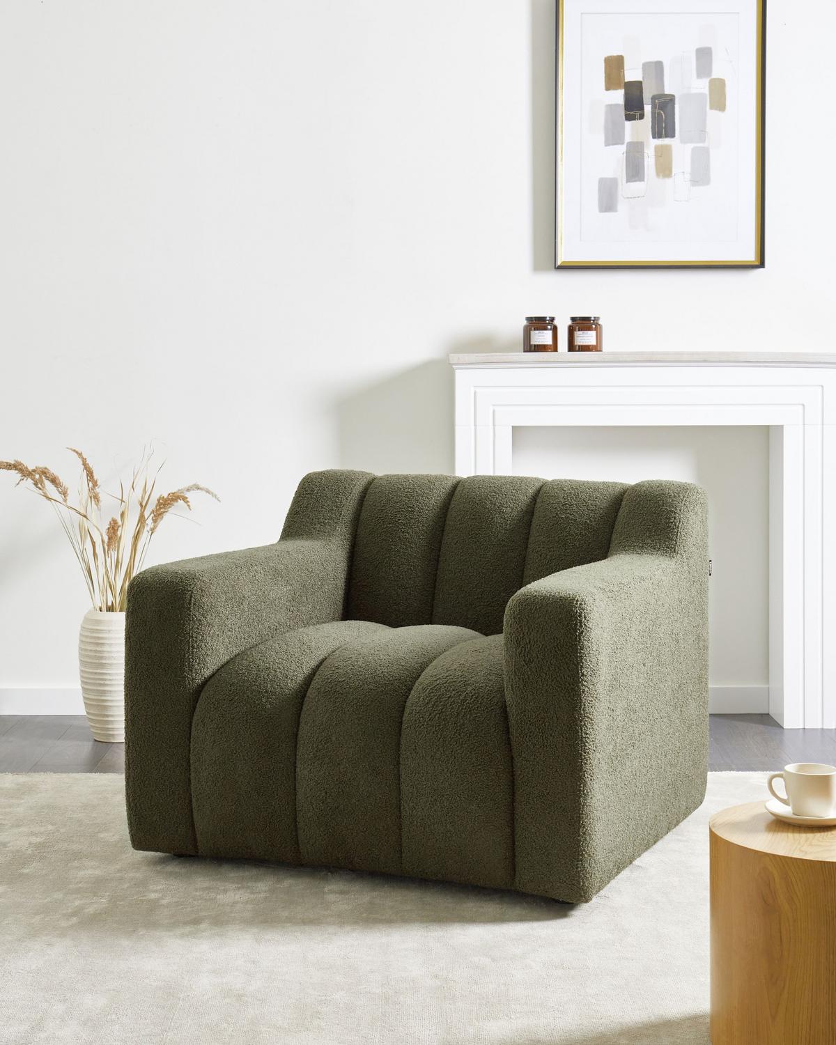 SESSEL Dunkelgrün Agerup - Dunkelgrün, Textil (97/73/87cm) - Beliani