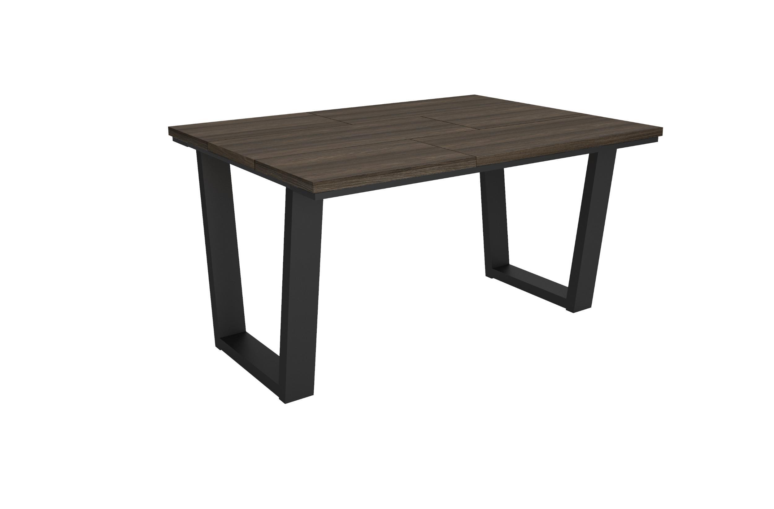 ESSTISCH, Dunkler Eiche, 140/90/74 cm - Dunkelbraun/Schwarz, Holzwerkstoff (140/90/74cm) - Skraut Home