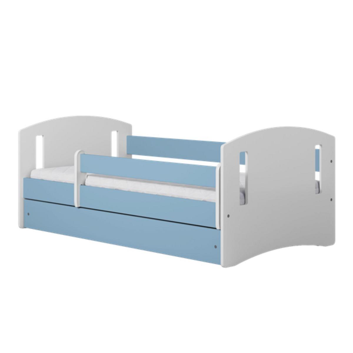 KINDERBETT CLASSIC II mit Schublade und Matratze Blau 90/65/184 - Blau, Holzwerkstoff (80/180cm) - RAUMHIRSCH FURNITURE