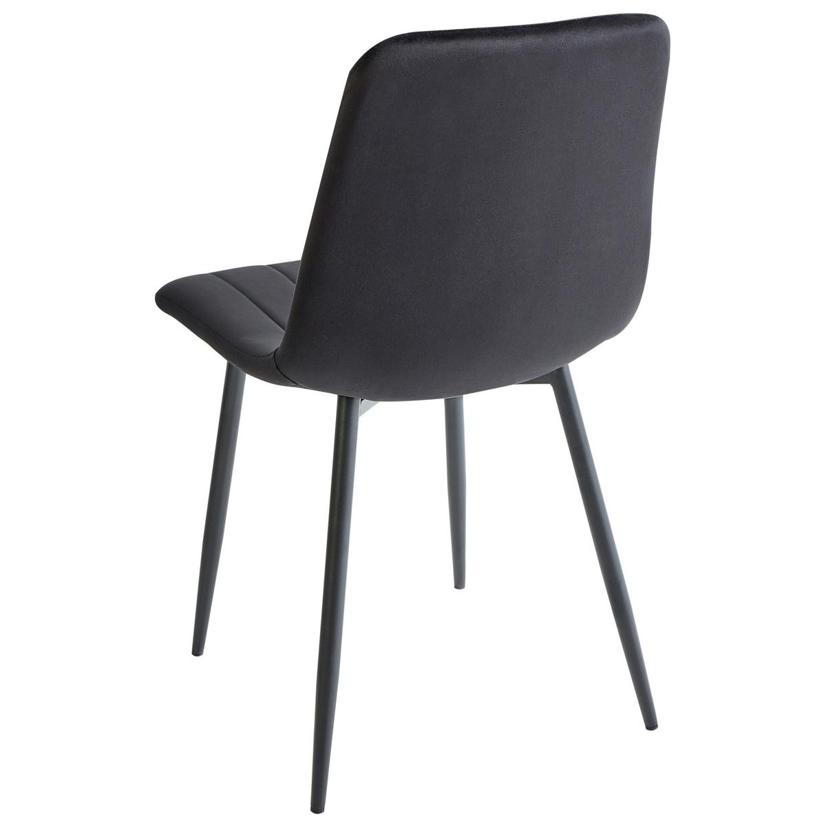 ESSZIMMERSTUHL 4er-Set Samtstoff Schwarz Kalispell - Schwarz, Textil (45/88/62cm) - Beliani