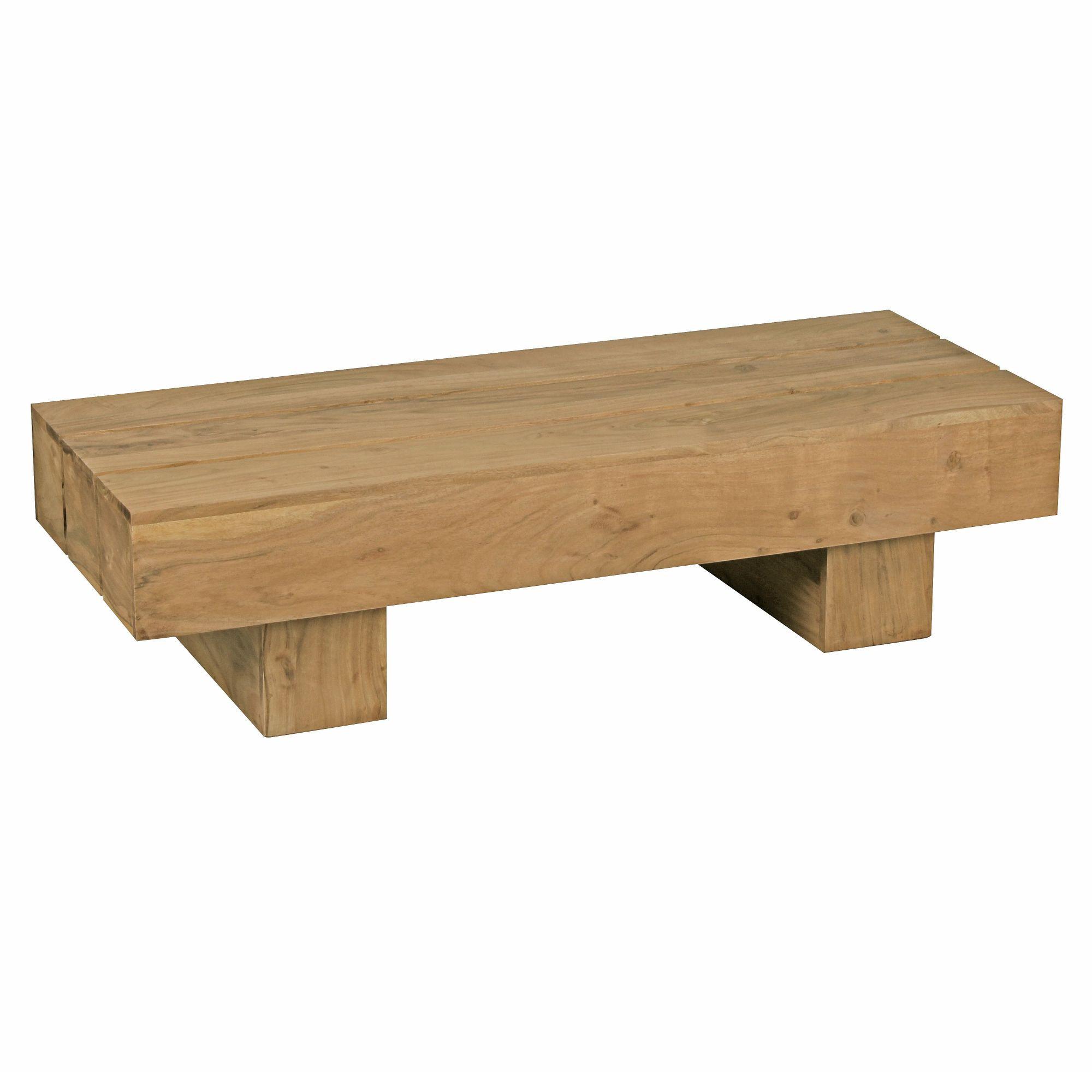 COUCHTISCH aus Massivholz, handgefertigt, pflegeleicht, aus Akazienholz und Edelholz, Beige 120x45x30 cm - Beige, Holz (45/120/30cm) - KADIMA DESIGN