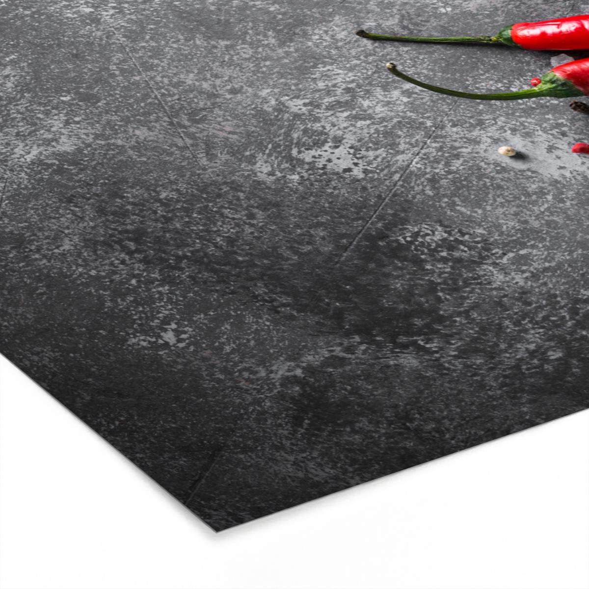 POSTER MIT RAHMENGERAHMTES BILD Pfeffer - Kräuter - Gewürze - Beton 120x80 cm - Dunkelgrau, Papier (120/80cm) - MuchoWow