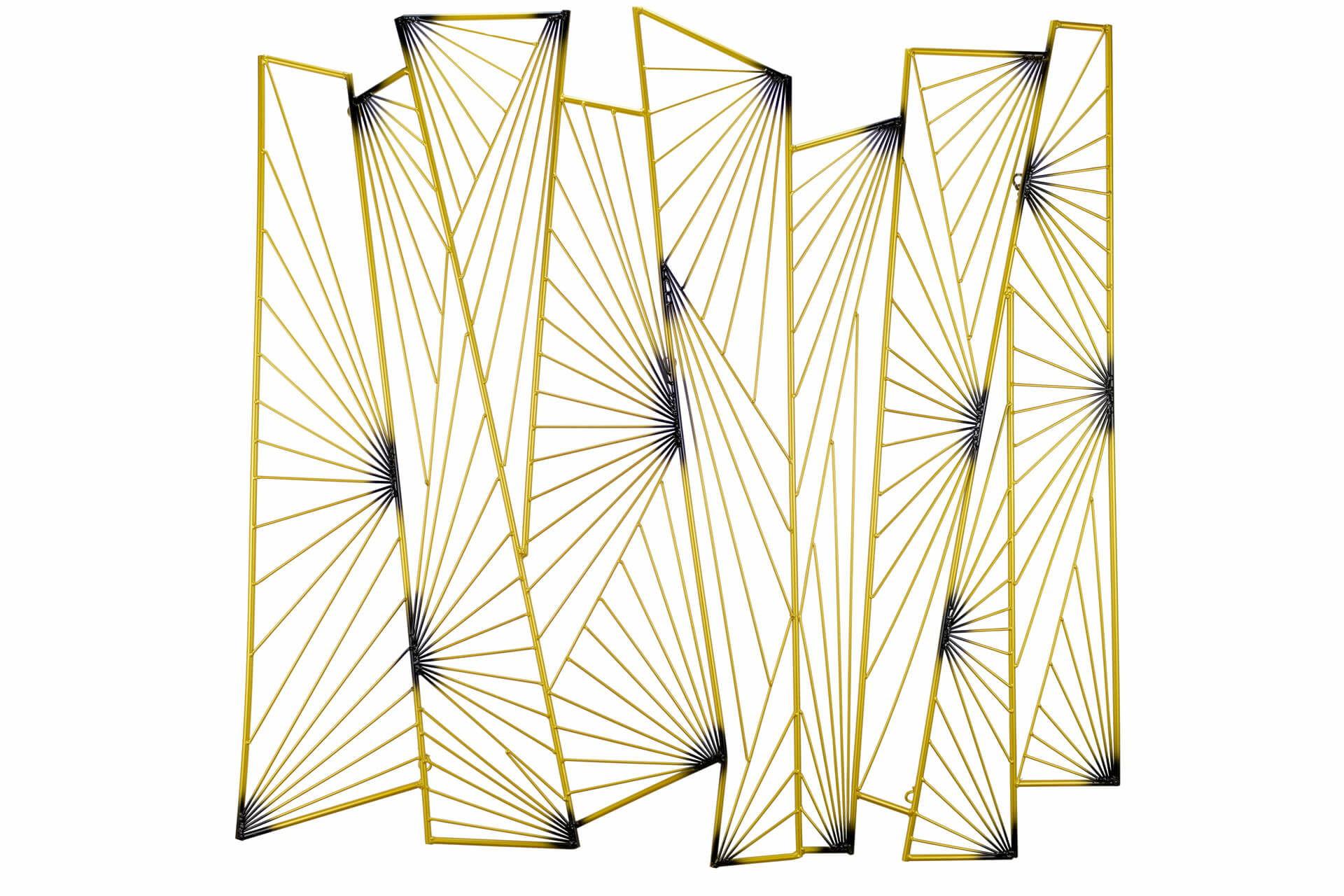 WANDDEKO Gold 100/100 cm - Goldfarben, Metall (6.75/100/3cm) - KUNSTLOFT