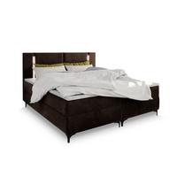 BOXBETT ALBA 180x200 cm mit Matratze und Topper - Braun - Braun, Holz (180/200cm) - MASSENO