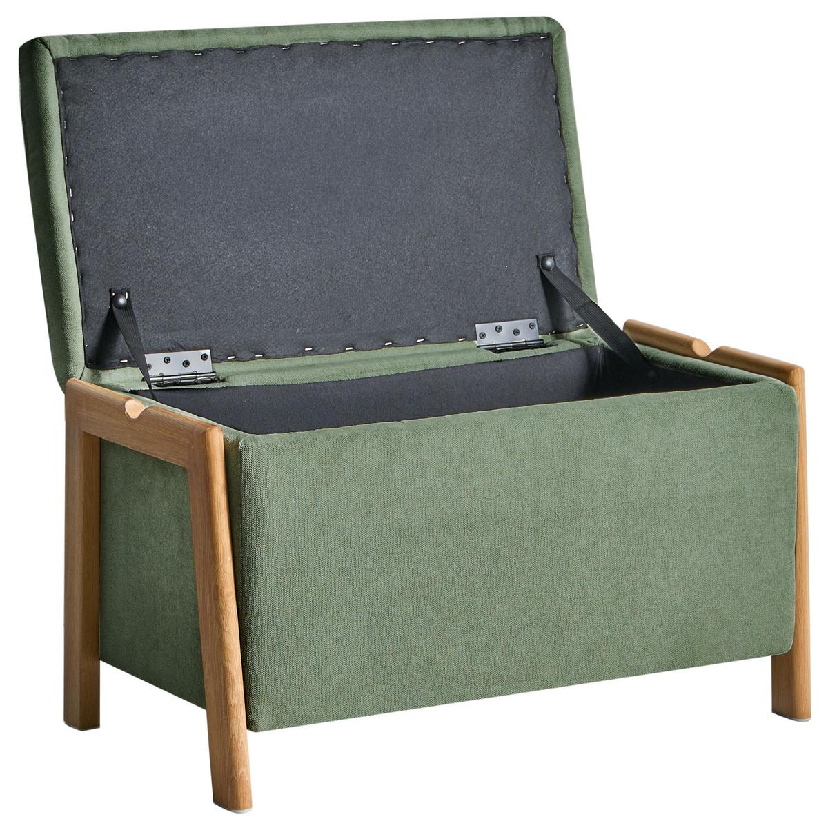 SITZBANK Grün Edland - Braun/Grün, Textil (75/44/43cm) - Beliani