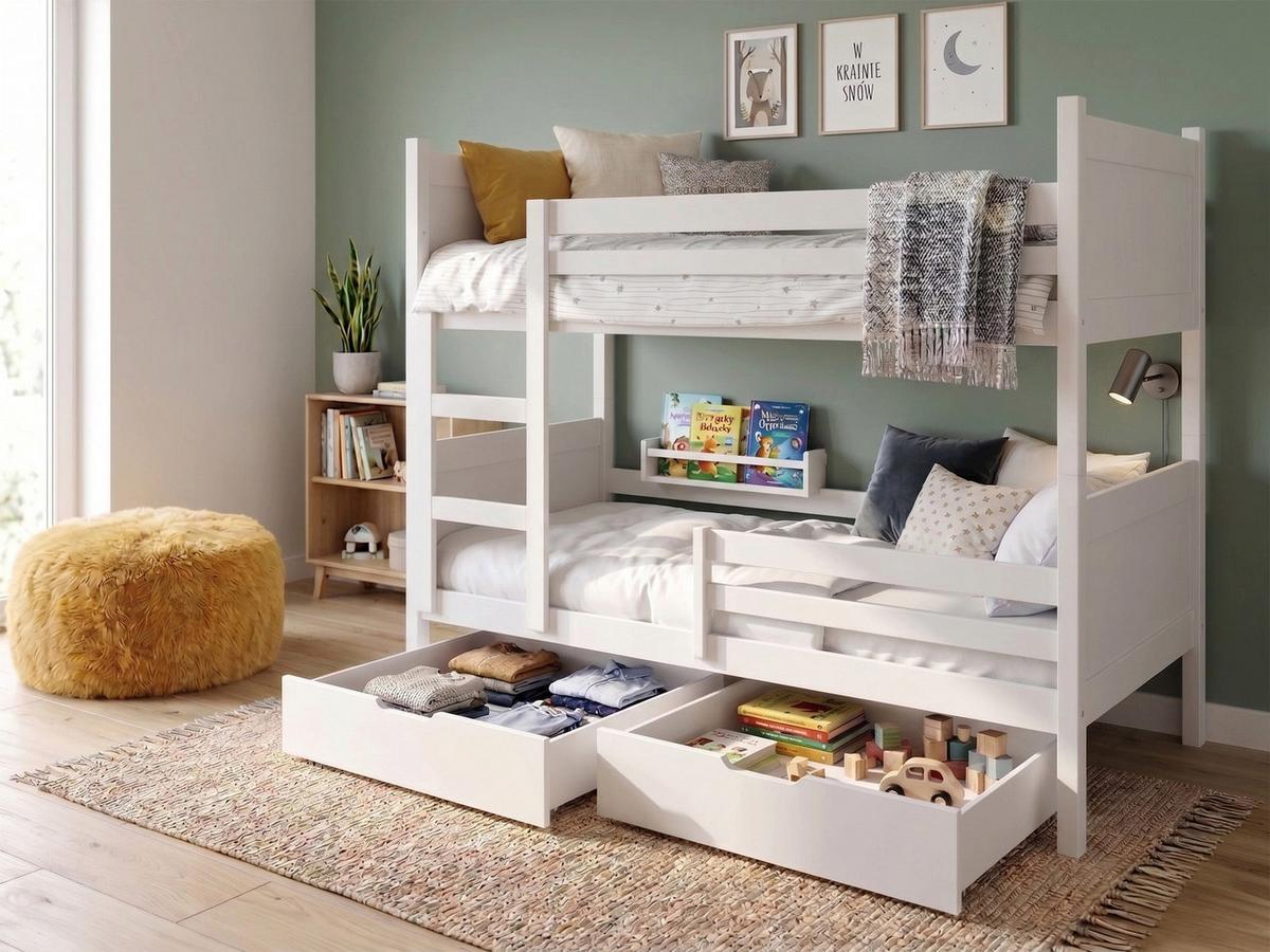 ETAGENBETT MIT MATRATZEN Frello 80x180 cm - Weiß, Holz (80/180cm) - Selsey