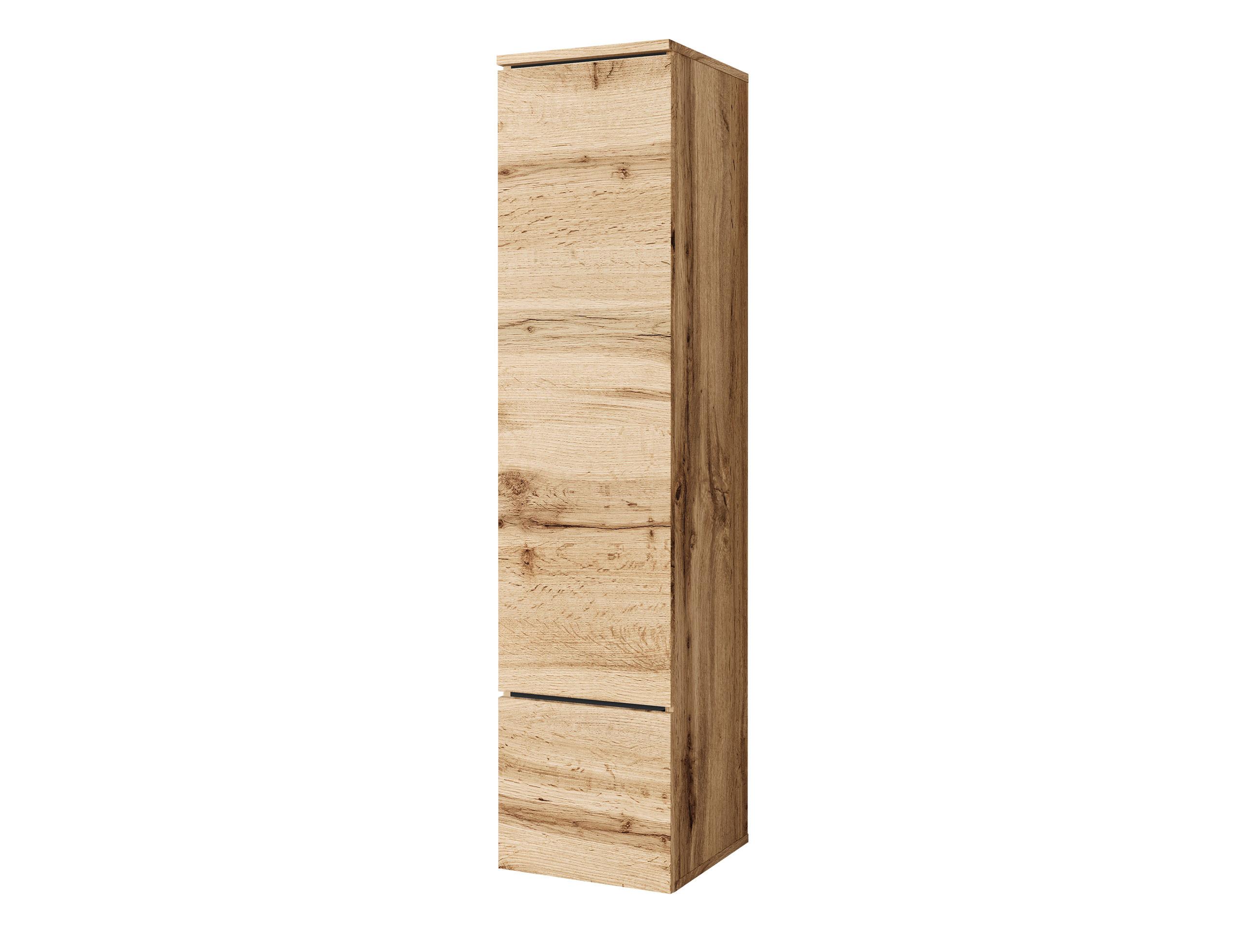 HÄNGEVITRINE Vera 001 mit LED Beleuchtung - Eiche Wotan/Alufarben, Holzwerkstoff/Kunststoff (30/130/33cm) - MIRJAN24