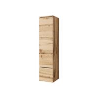 HÄNGEVITRINE Vera 001 mit LED Beleuchtung - Eiche Wotan/Alufarben, Holzwerkstoff/Kunststoff (30/130/33cm) - MIRJAN24