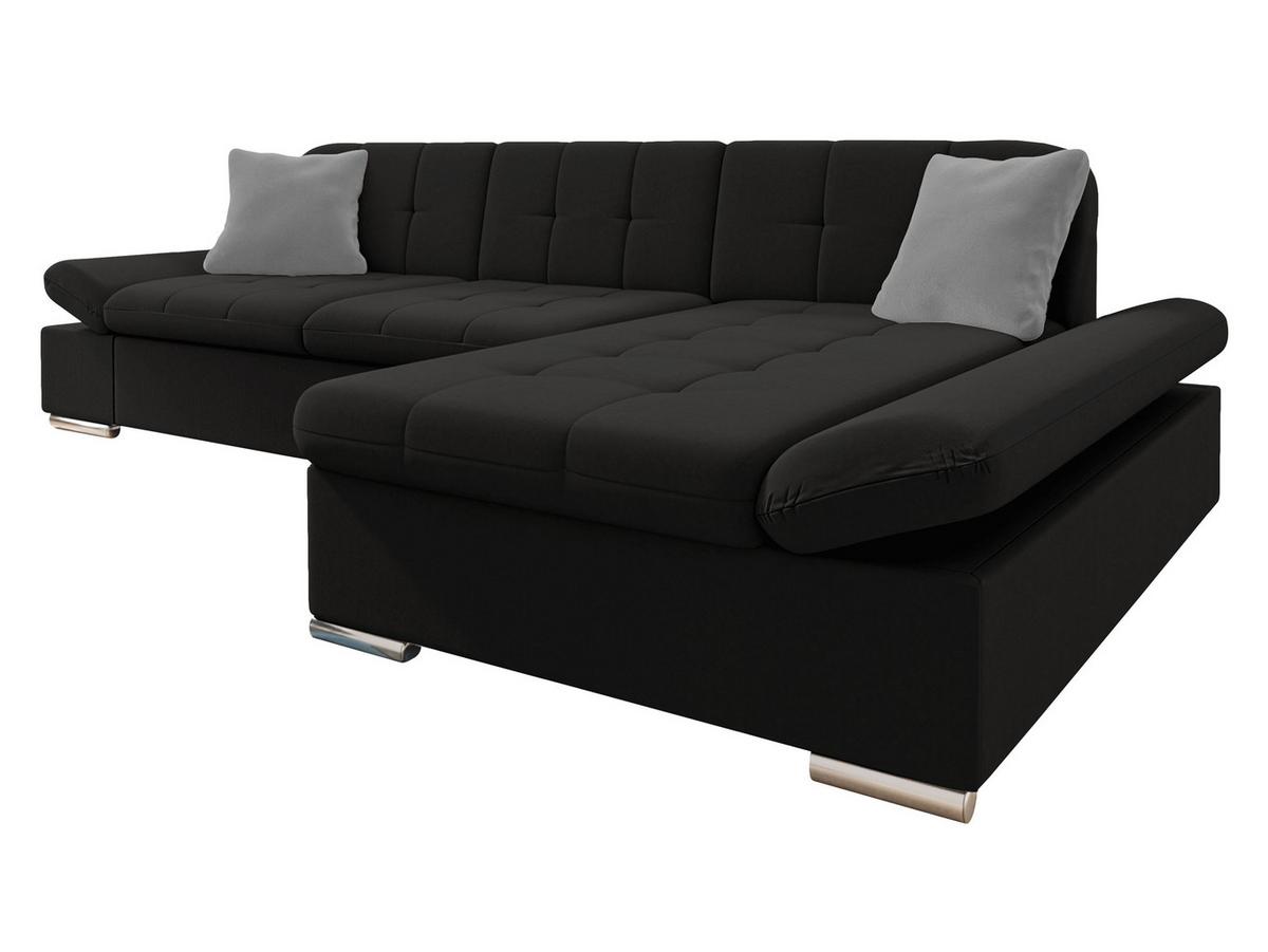 ECKSOFA Malwi, Seite: Rechts - Schwarz, Holz/Textil (278/161cm) - MIRJAN24