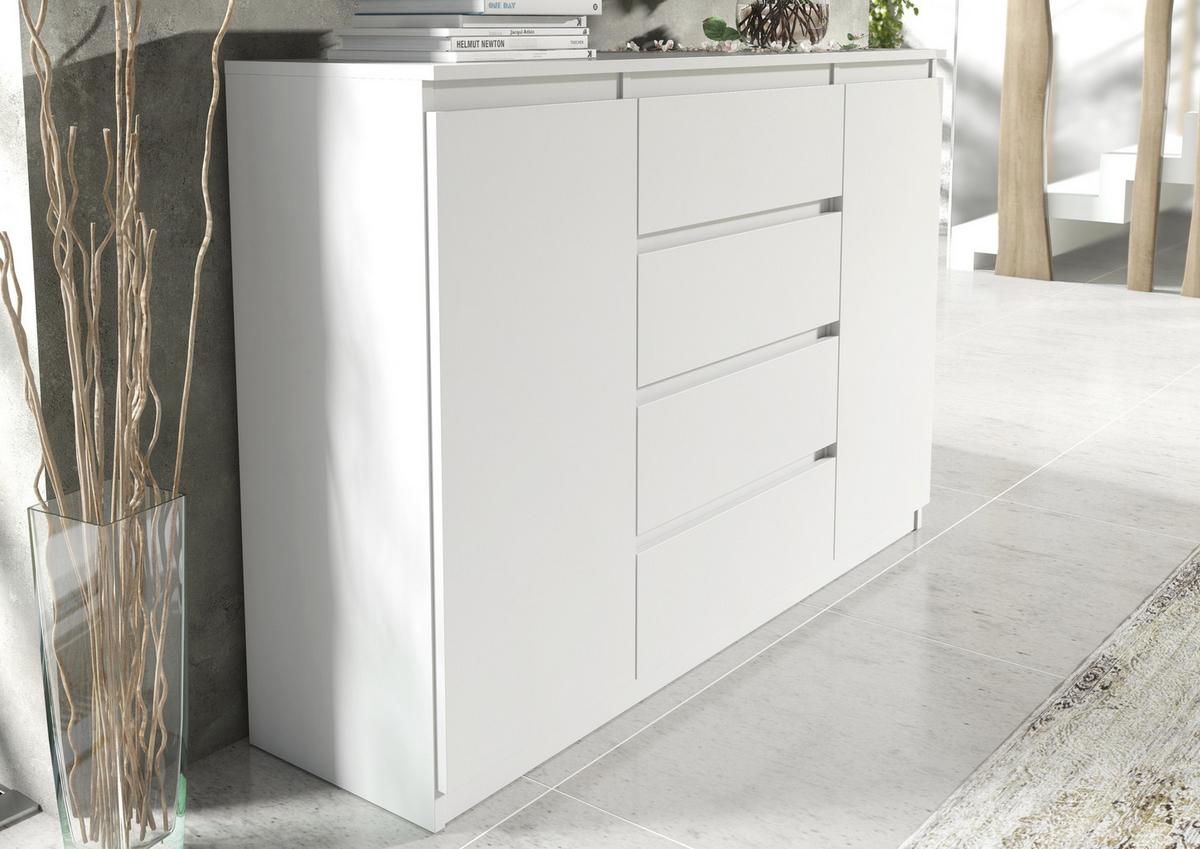 KOMMODE Weiß 120/102/39 - Weiß, Holzwerkstoff (120/102/39cm) - RAUMHIRSCH FURNITURE