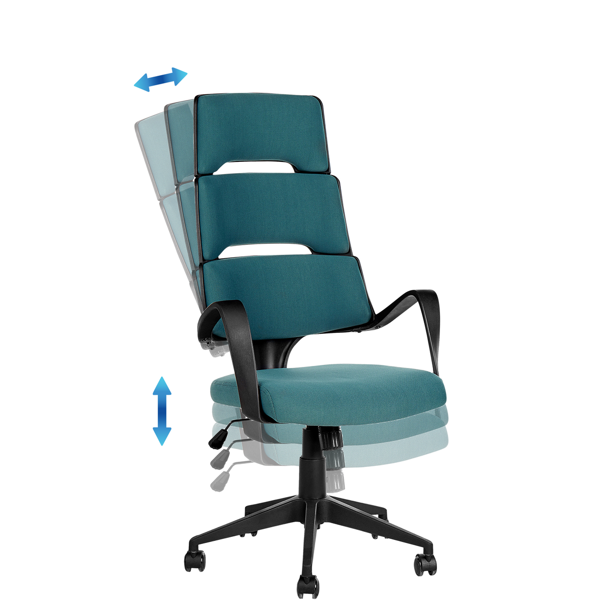 BÜROSTUHL Kunststoff Blau Grandiose - Blau, Textil (66/118/52cm) - Beliani
