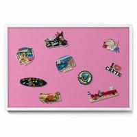 MAGNETTAFEL 60x40 cm Weißer Rahmen Pink - Pink, Metall (60/50/0.4cm) - TULUP