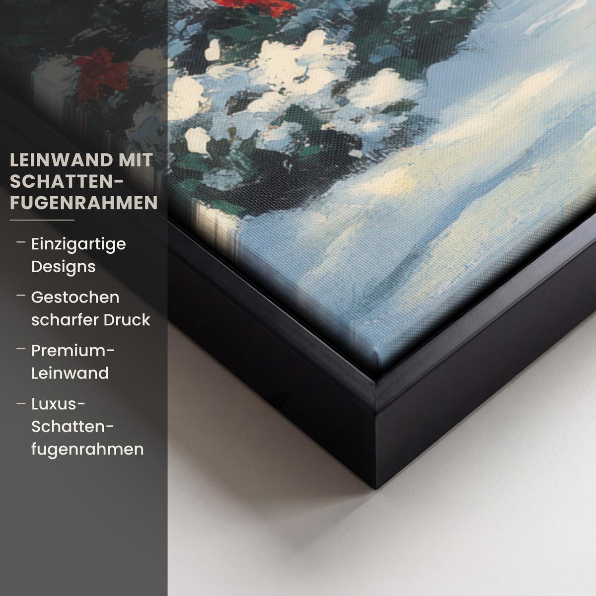 LEINWAND Bilder mit Rahmen - Weihnachten - Weihnachtsbaum - Winter - Zuhause - Schnee - 70x100 - Smaragdgrün, Textil (70/100cm) - MuchoWow