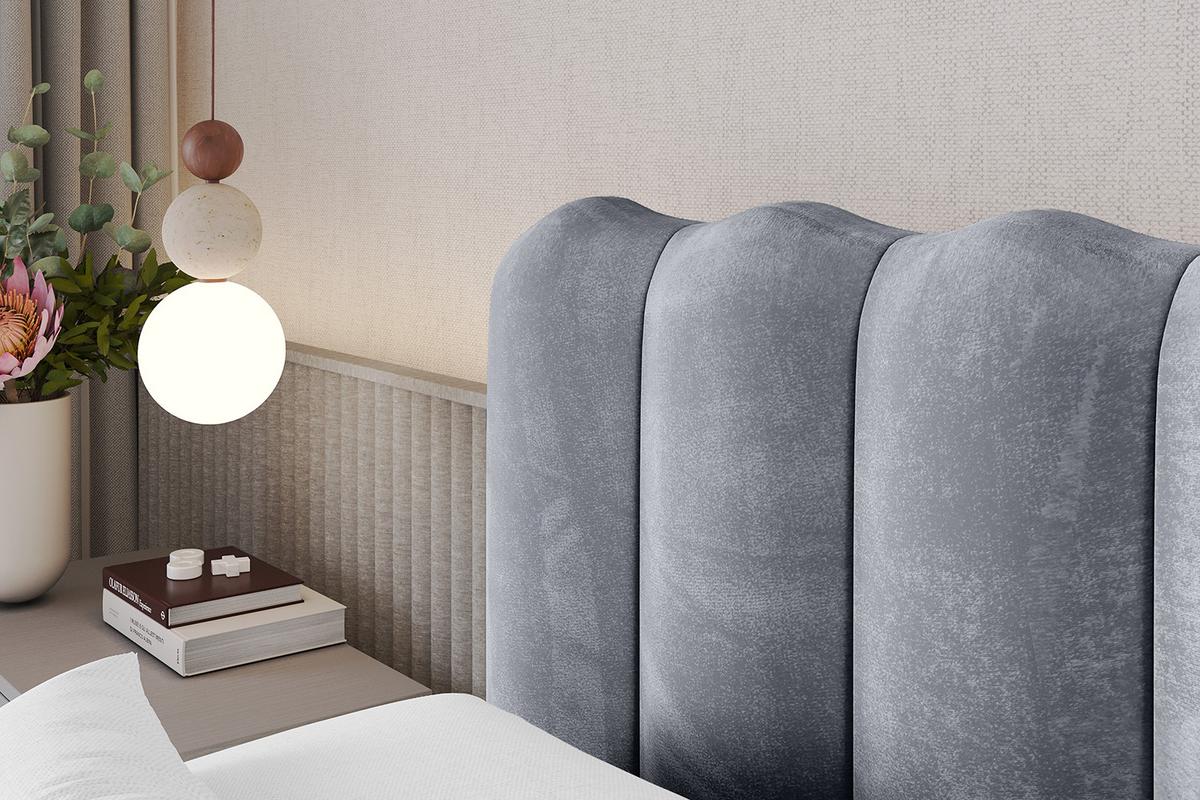 POLSTERBETT mit Bettkasten und Lattenrost, Boxbett ohne Matratze - SORA 180x200 Grau - Grau, Holzwerkstoff/Textil (180/200cm) - ALTDECOR