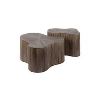 COUCHTISCH INKA 2ER SET Braun Teakholz - Braun, Teakholz/Holz (60/77/38cm) - KAWOLA
