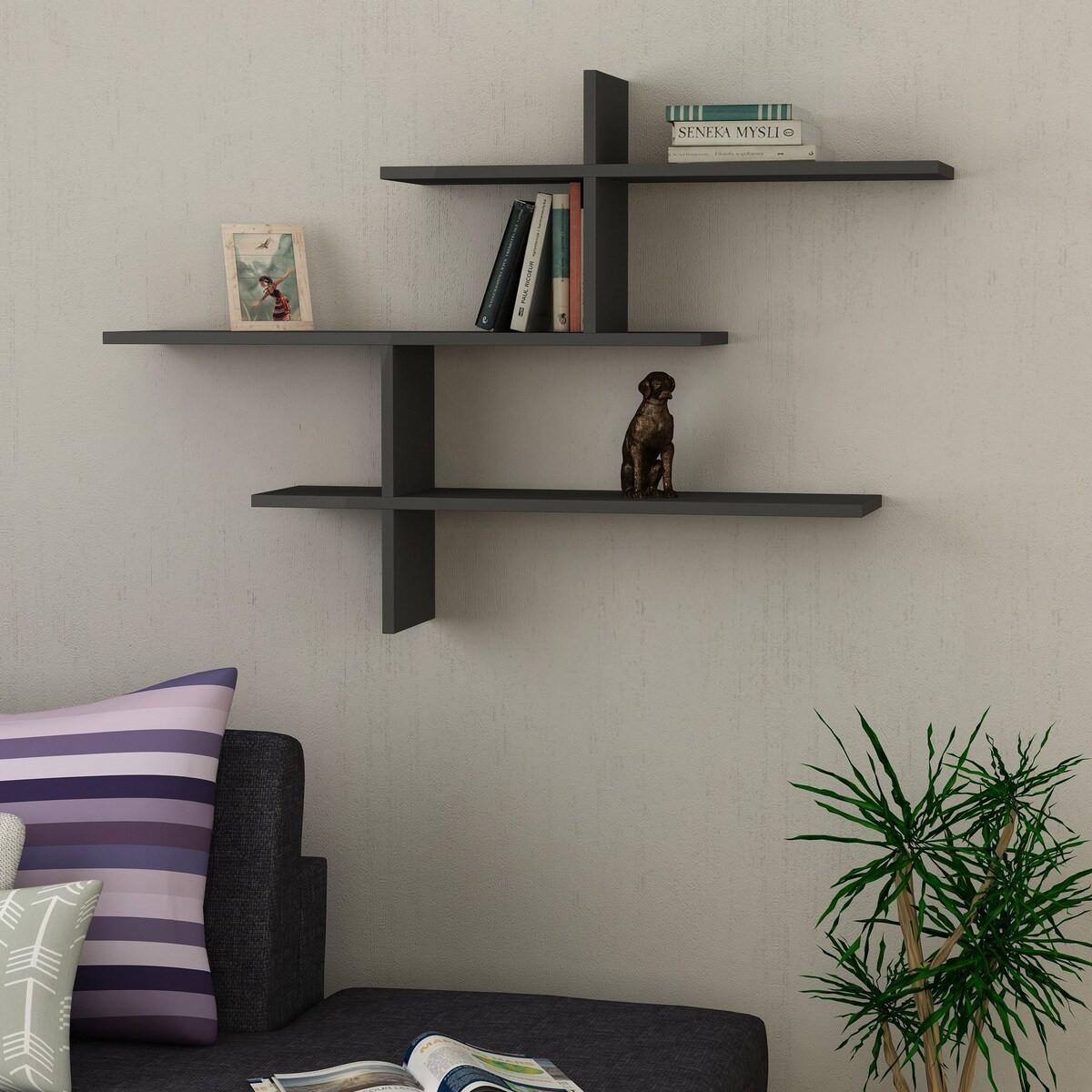 WANDREGAL Leo 123/22/80 cm - Anthrazit, Holzwerkstoff (22/80.5/99.5cm) - Calicosy