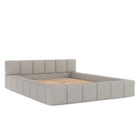 POLSTERBETT Milos mit Stauraum 200/200 cm Grau im Bubble Stoff - Schwarz/Naturfarben, Holz/Holzwerkstoff (200/200cm) - AltaBeds