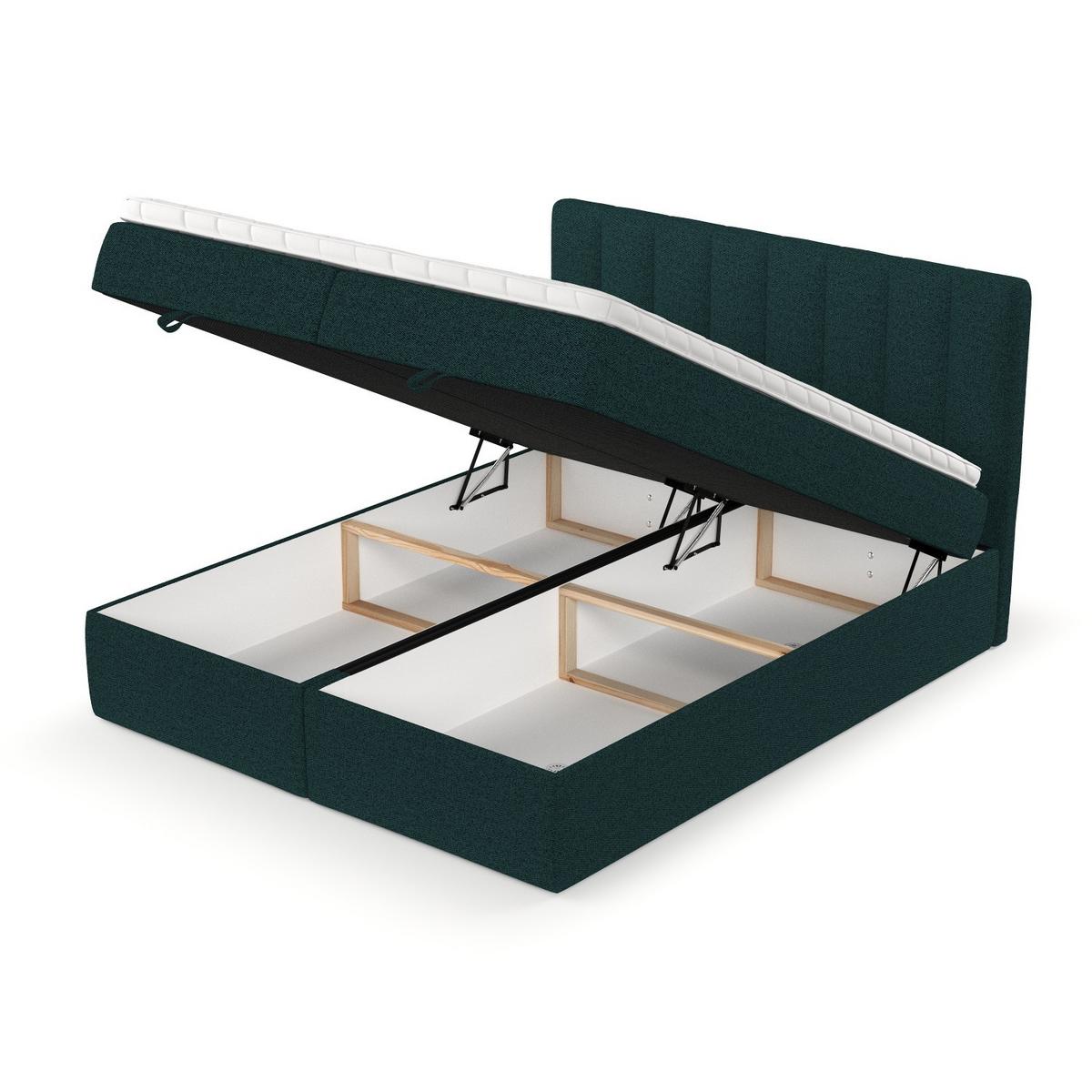 BOXBETT Lusso 200/200 cm Grün im Riva Stoff - Schwarz/Grün, Holz/Holzwerkstoff (200/200cm) - AltaBeds