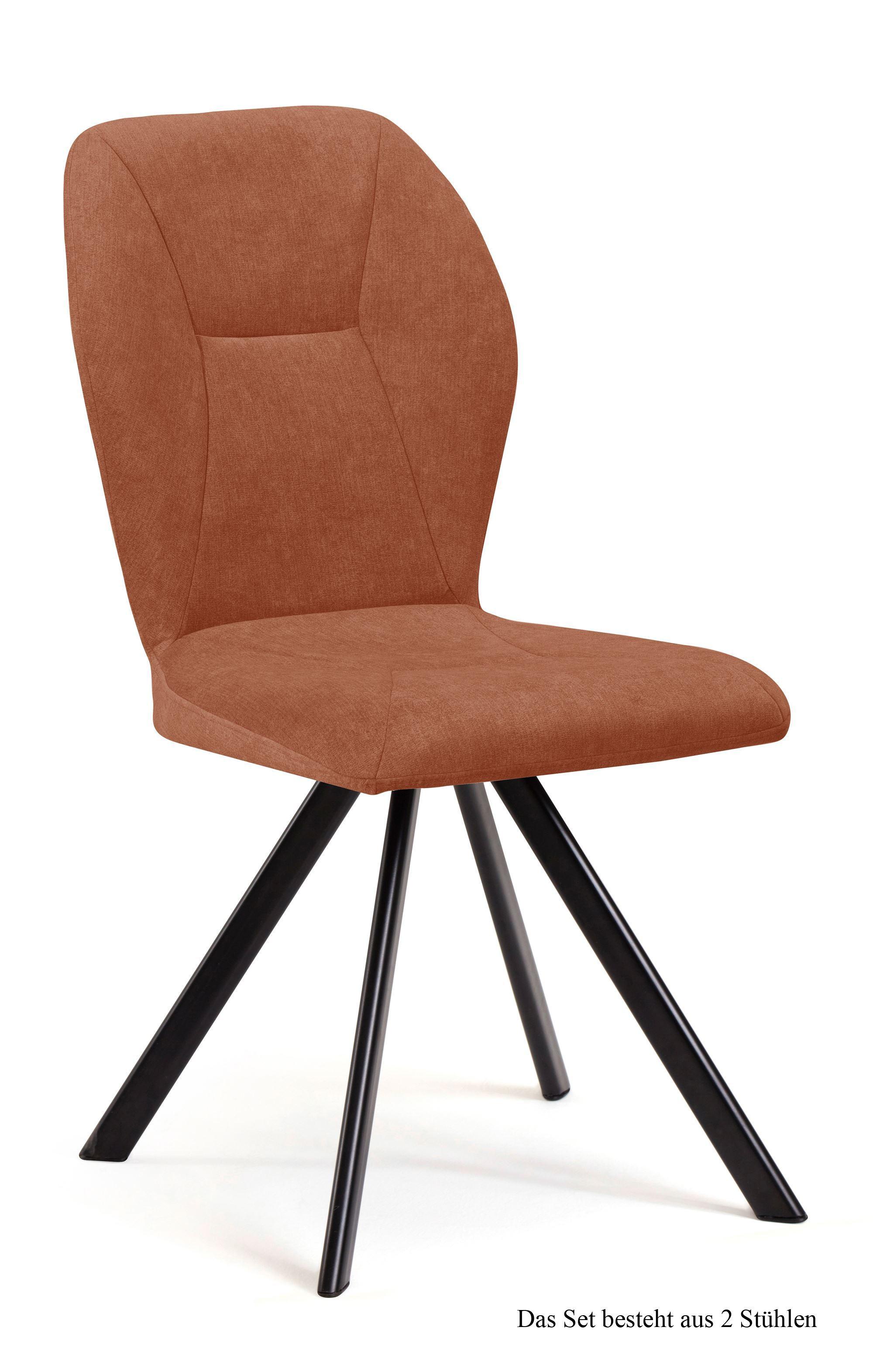 ESSZIMMERSTUHL drehbar (2er-Set) Diana 51x92x60 Schwarz/Cognac - Cognac/Schwarz, Kunststoff (60/92/51cm) - 58aufmkessel