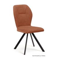ESSZIMMERSTUHL drehbar (2er-Set) Diana 51x92x60 Schwarz/Cognac - Cognac/Schwarz, Kunststoff (60/92/51cm) - 58aufmkessel
