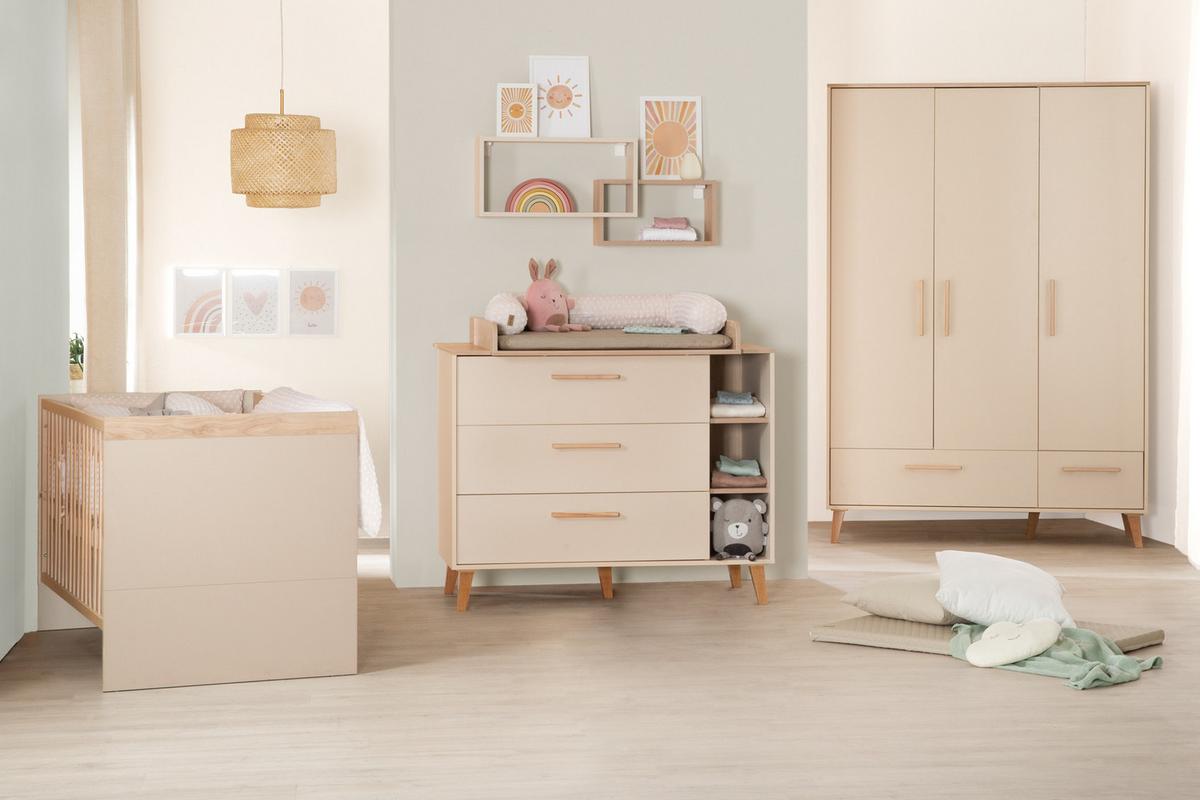BABYZIMMER SET Jil 2-teilig - Kastanienfarben/Kaschmir, Holz/Holzwerkstoff (117/103/78cm) - Roba