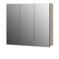 SPIEGELSCHRANK Kaschmir grau 90 cm, Badschrank 3-türig - Klar/Grau, Glas/Holzwerkstoff (90/80/20cm) - Top.Furn