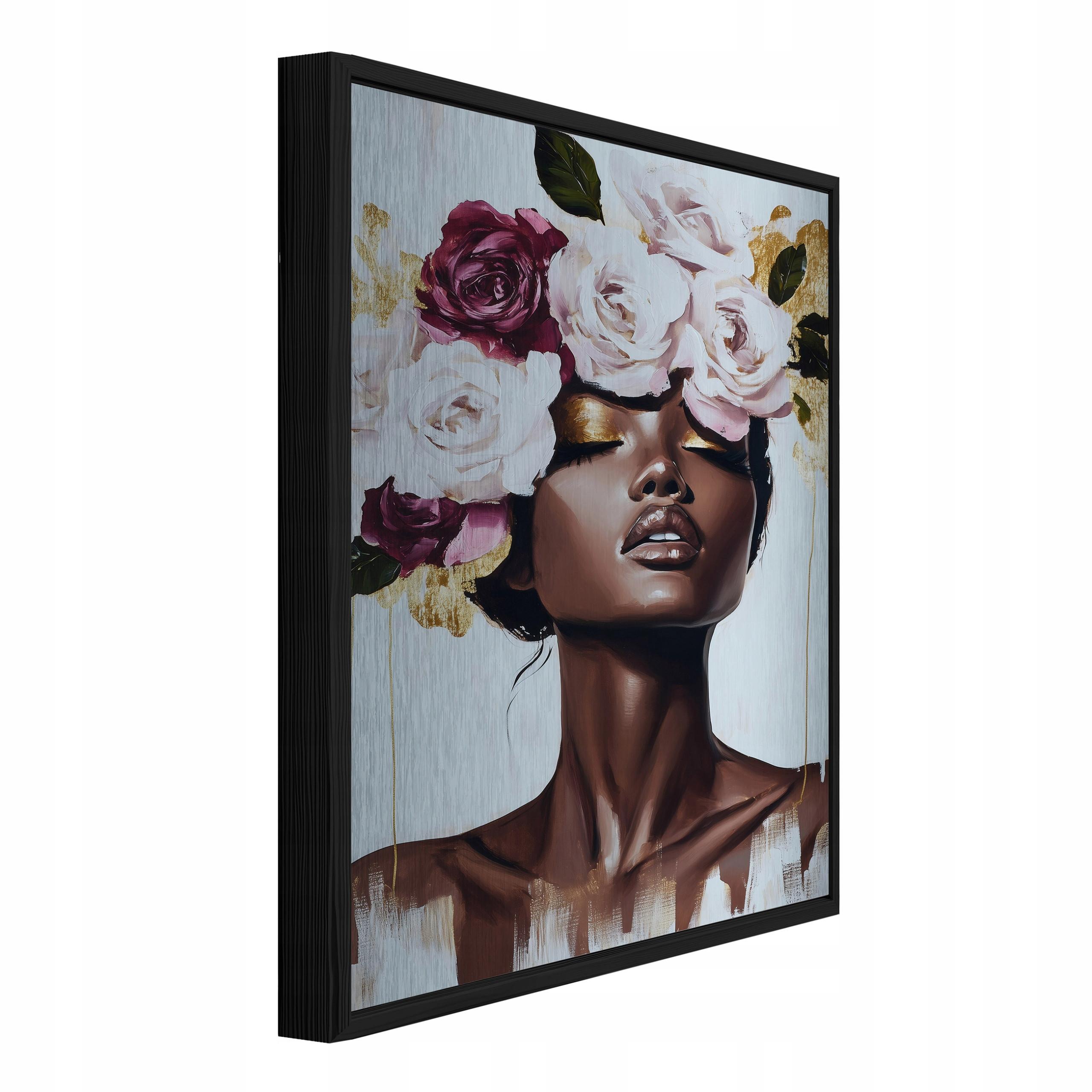 BILDER mit Rahmen Frau Blumen Rosa 100x150 cm - Multicolor, Metall (100/150cm) - Wallarena